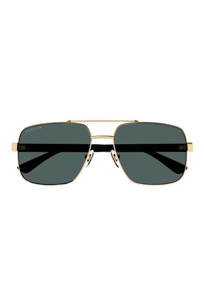 Polarized Aviator Sunglasses, Main, color, GOLD