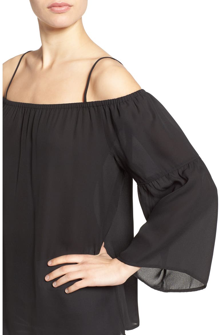 Off the Shoulder Blouse, Alternate, color, BLACK