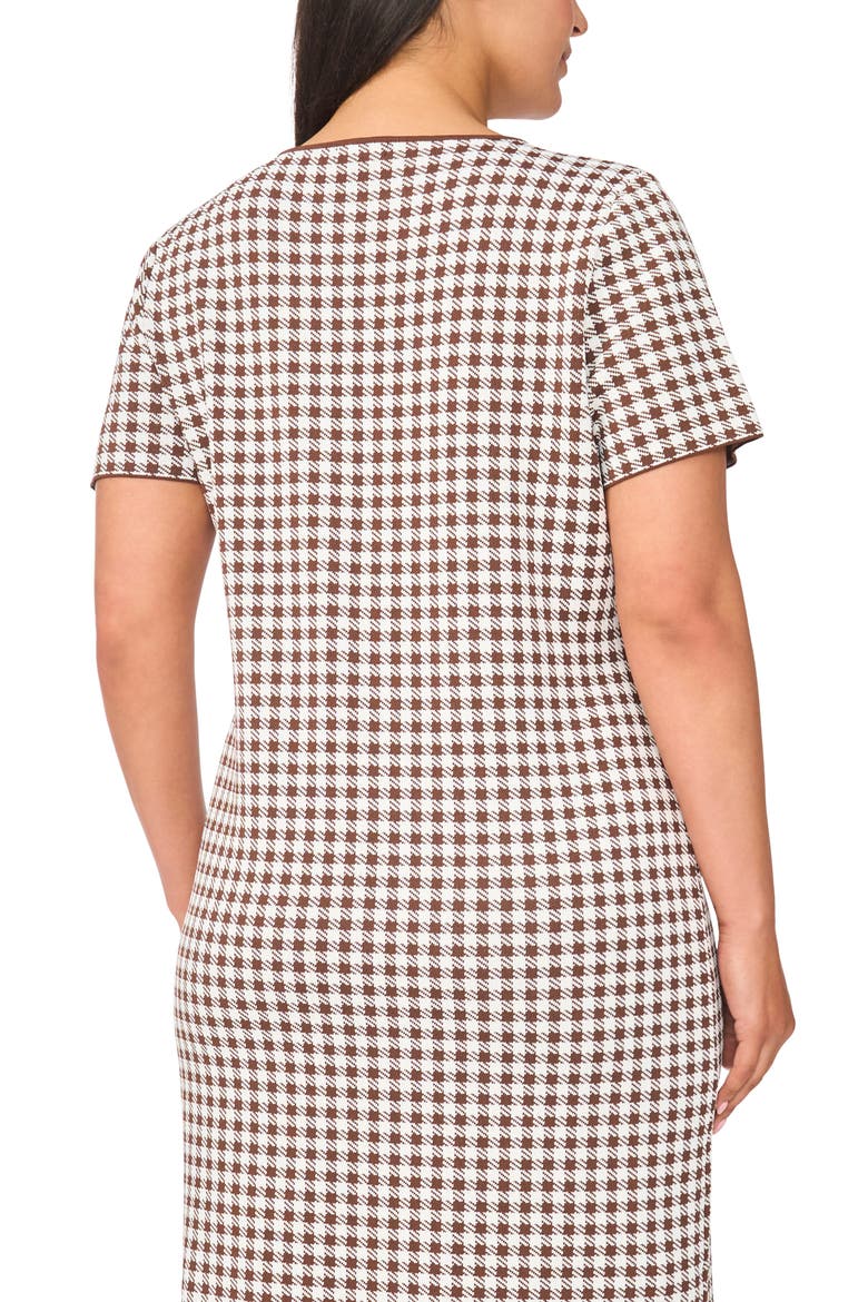 Gingham Boat Neck Midi Dress, Alternate, color, CHOCOLATE FUDGE