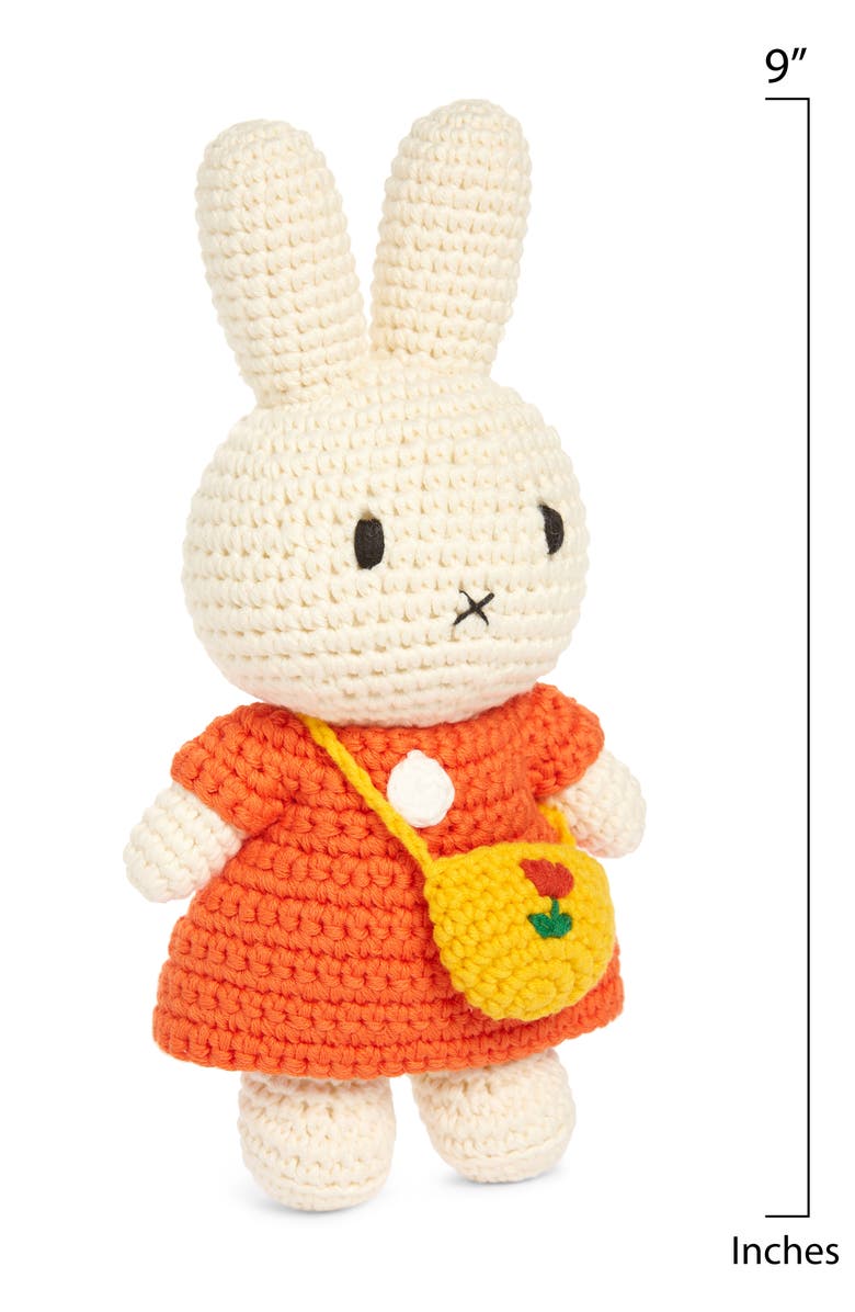 Just Dutch Miffy & Her Orange Dress & Tulip Bag Crocheted Stuffed Animal, Alternate, color, Orange