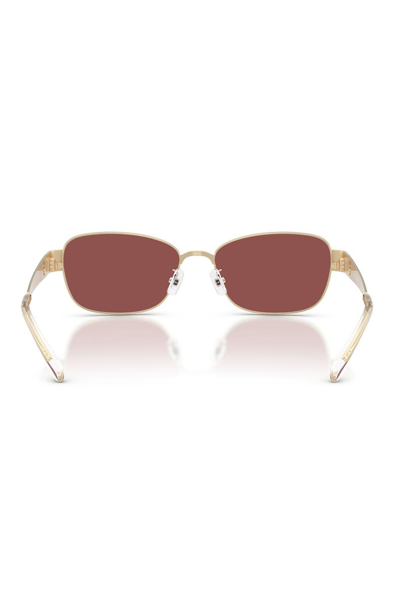 55mm Gradient Polarized Rectangular Sunglasses, Alternate, color, SHINY LIGHT GOLD / DARK VIOLET