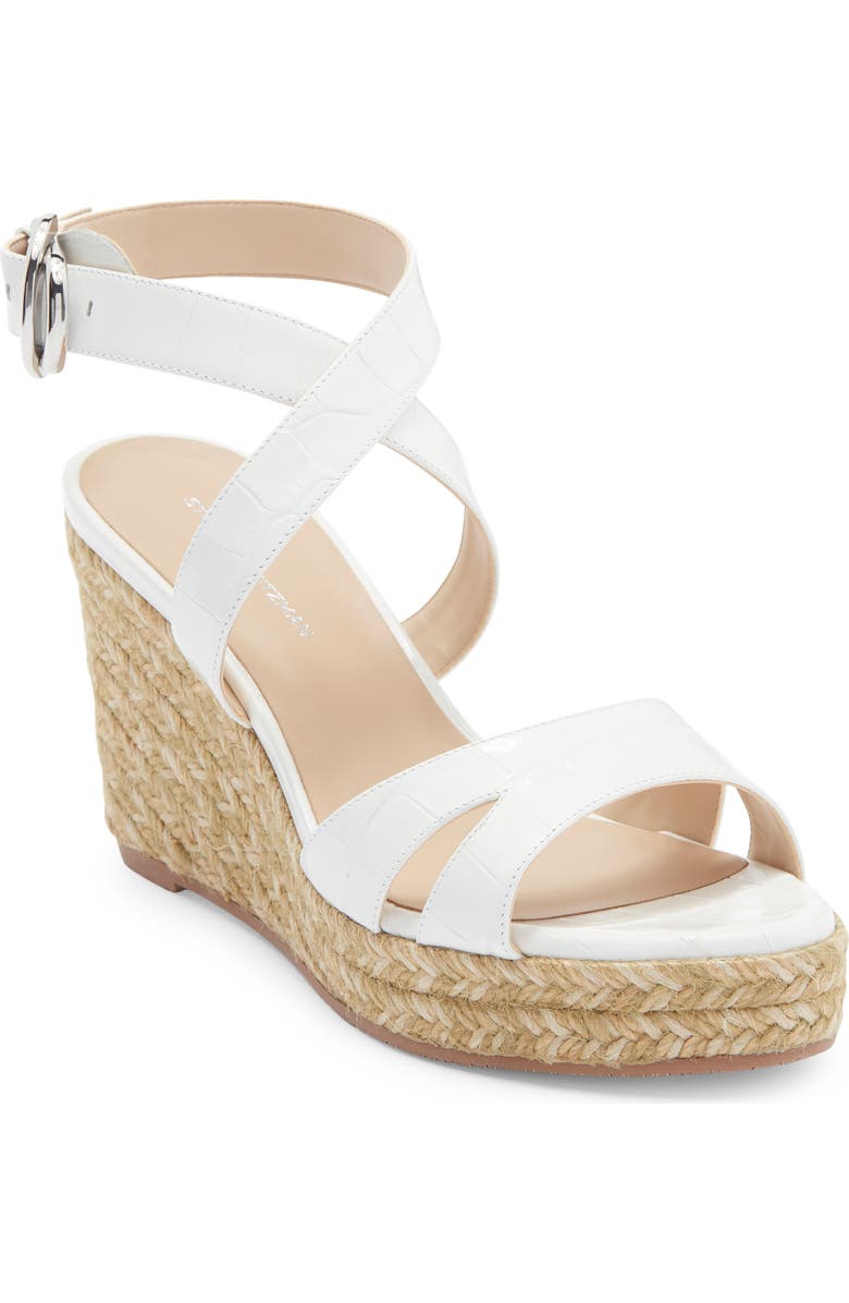 Stuart Weitzman Zuzu Espadrille Wedge Sandal, Main, color, White.