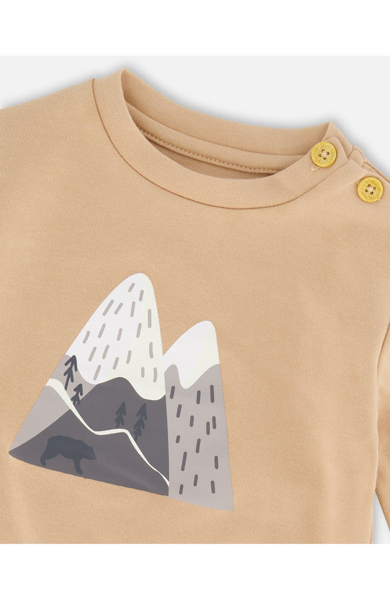 Deux par Deux Baby Boy's Organic Cotton Top With Printed Bears Pant Set Sand, Alternate, color,