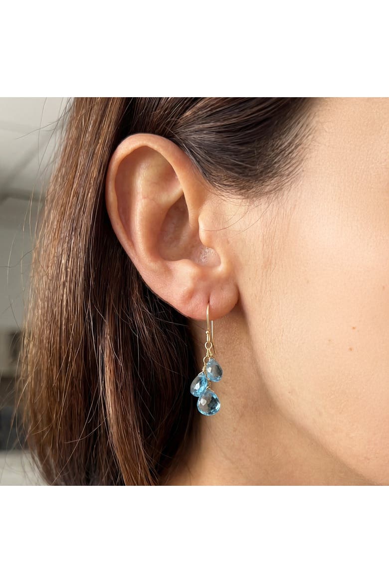 Blue Topaz Bead Dangle Earrings, Alternate, color, Blue Topaz
