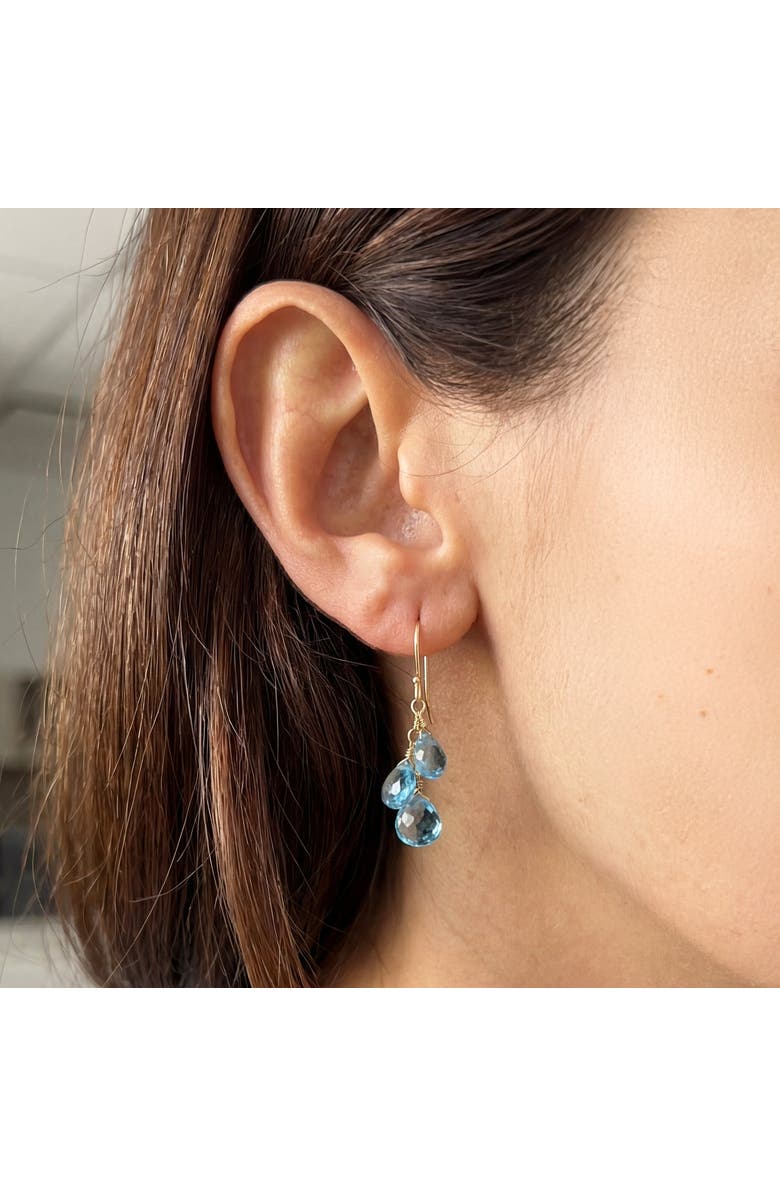 The Lovery Fine Jewelry Blue Topaz Bead Dangle Earrings, Alternate, color,