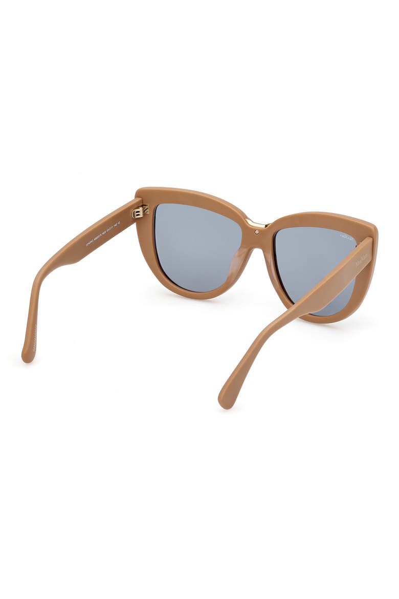 Spark 55mm Polarized Cat Eye Sunglasses, Alternate, color, MATTE CAMEL / GREEN LENSES