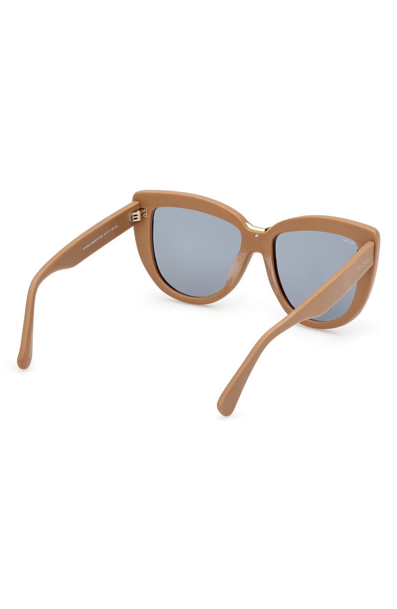 Max Mara Spark 55mm Polarized Cat Eye Sunglasses, Alternate, color, Matte Camel / Green Lenses