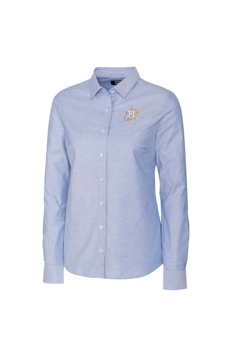Cutter & Buck Women's Cutter & Buck Light Blue Houston Astros City Connect Oxford Stretch Dress Shirt, Alternate, color, 