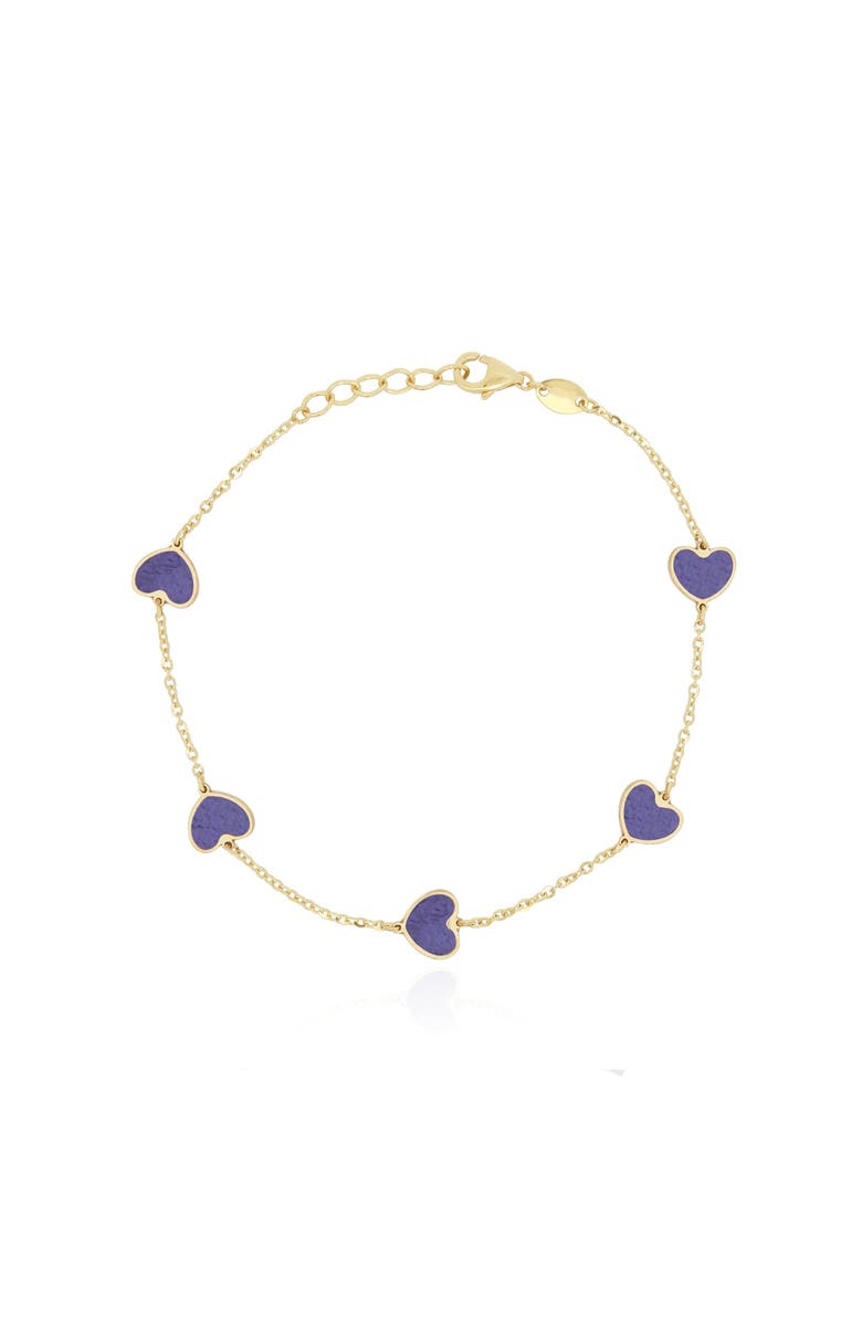 The Lovery Fine Jewelry Amethyst Heart Station Bracelet, Main, color, Amethyst