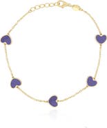 The Lovery Fine Jewelry Amethyst Heart Station Bracelet