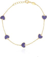 The Lovery Fine Jewelry Amethyst Heart Station Bracelet