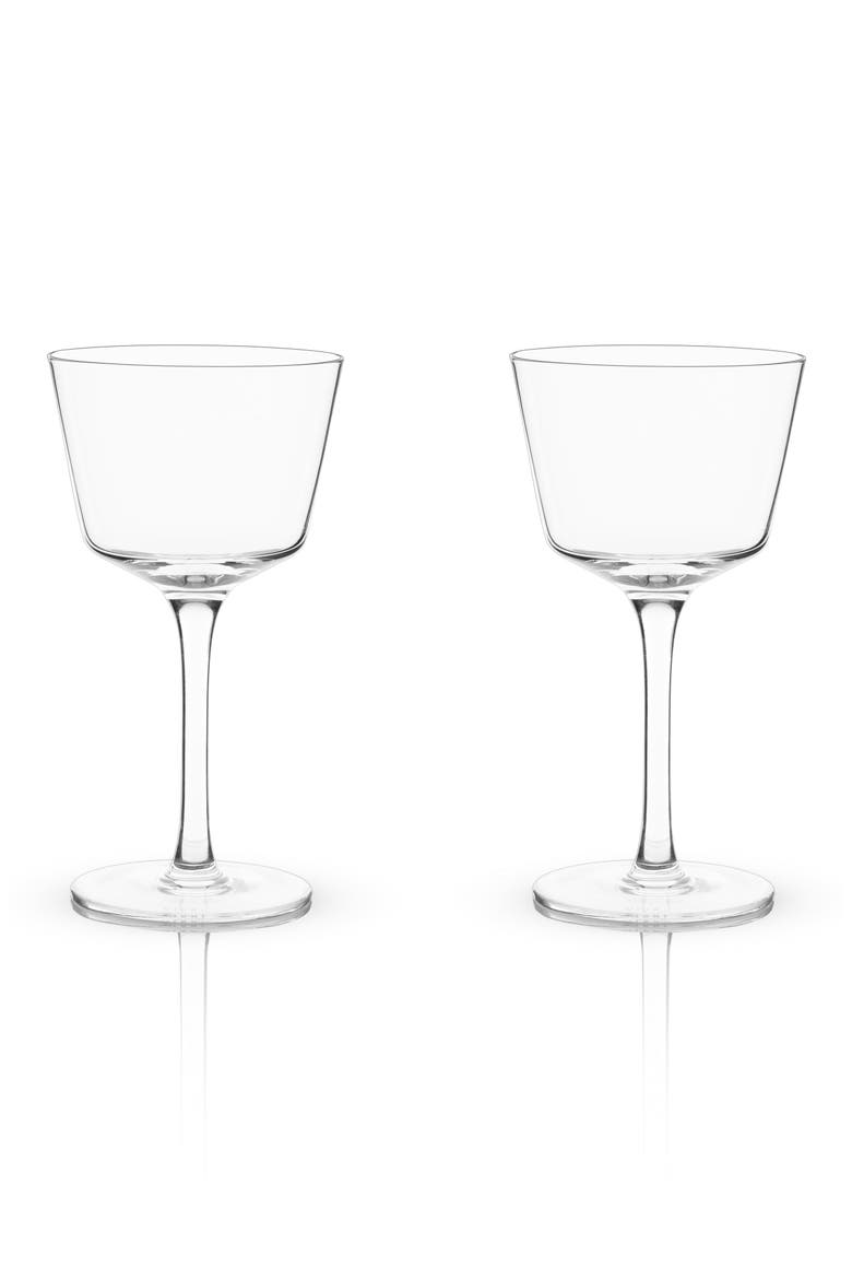 Raye Crystal Angled Nick & Nora Glasses Set of 2, Main, color, CLEAR