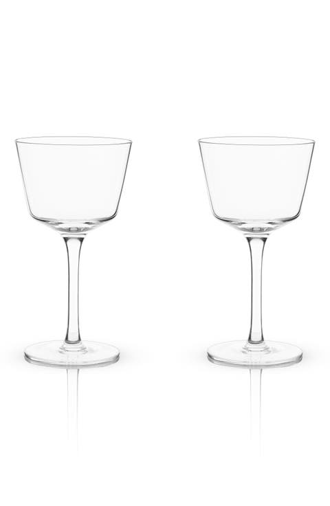 Raye Crystal Angled Nick & Nora Glasses Set of 2