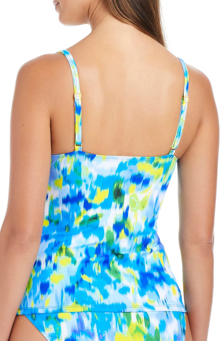 BLEU by Rod Beattie Life's a Beach Shirred Tankini Top, Alternate, color,