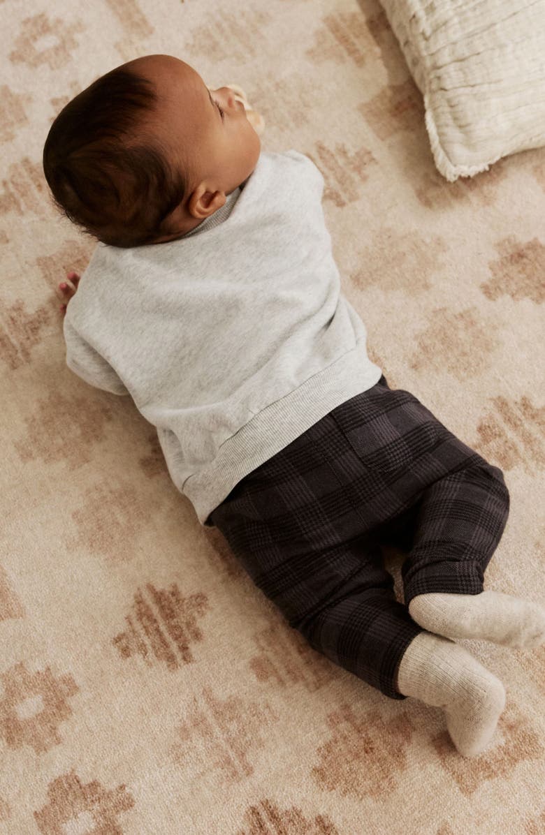 NEXT Henley Sweatshirt & Check Pants Set, Alternate, color, Grey