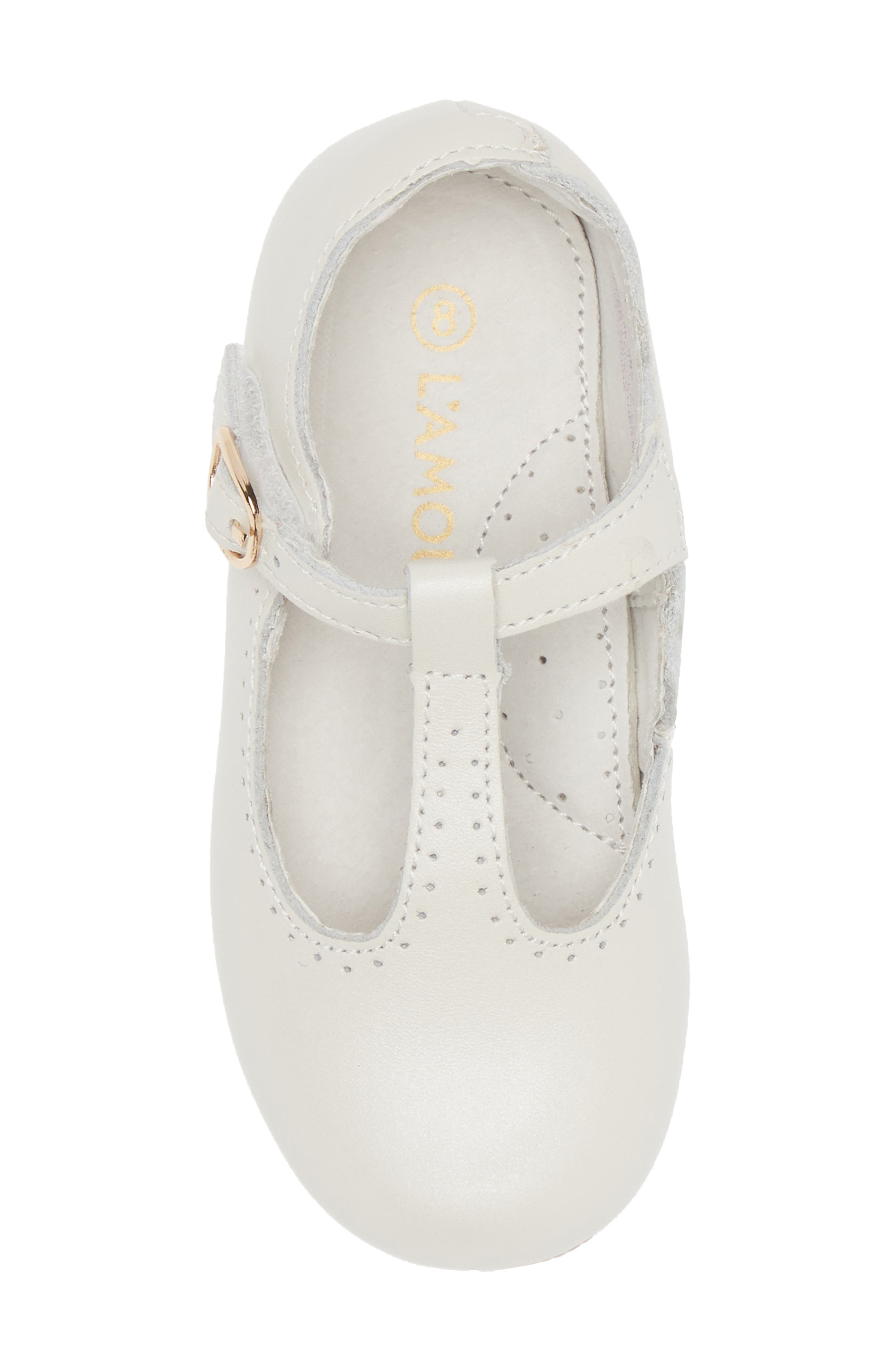 L'AMOUR Kids' Eleanor T-Strap Shoe, Alternate, color, Pearl