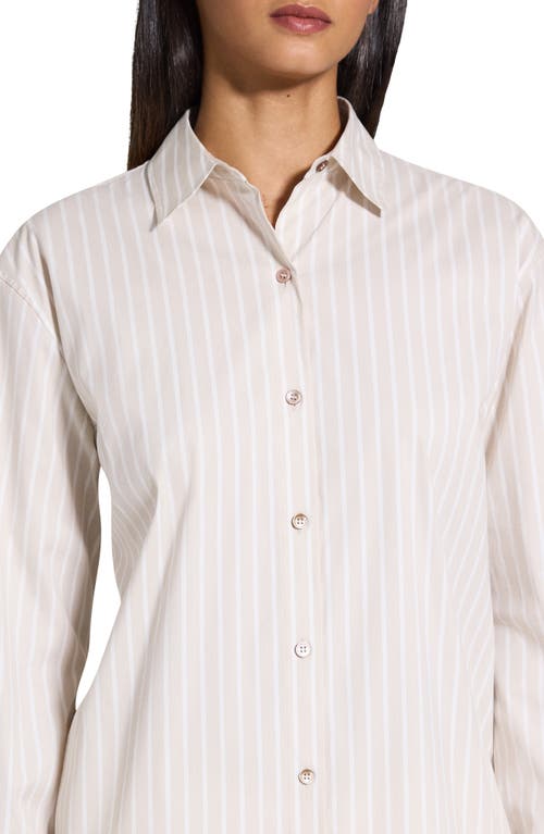 Theory Boyfriend Shirt In Striped Cotton-blend In Sdmu