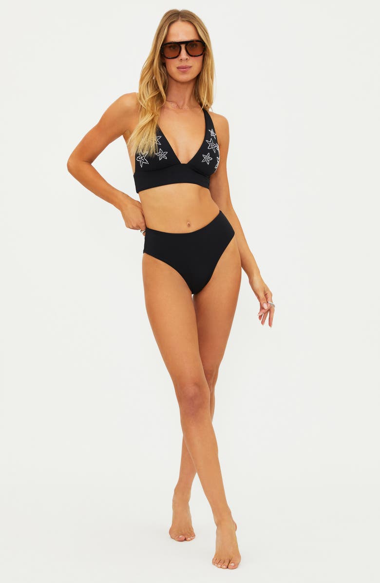 Beach Riot Rozli High Cut Bikini Bottoms, Alternate, color, Black