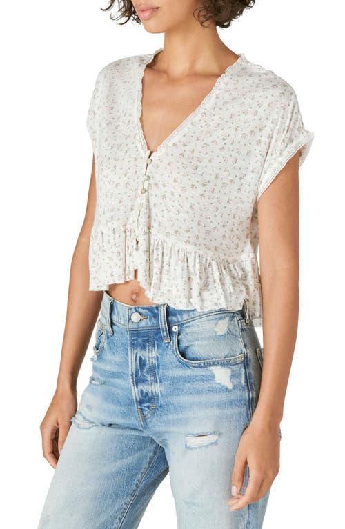Lucky Brand Button-front Peplum Top