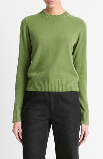Vince Cashmere Crewneck Sweater In Brown