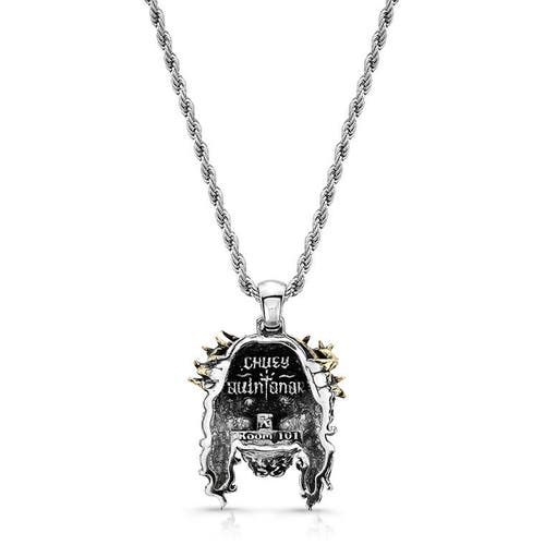 Room101 Jesus Skull Piece Pendant In Silver/gold