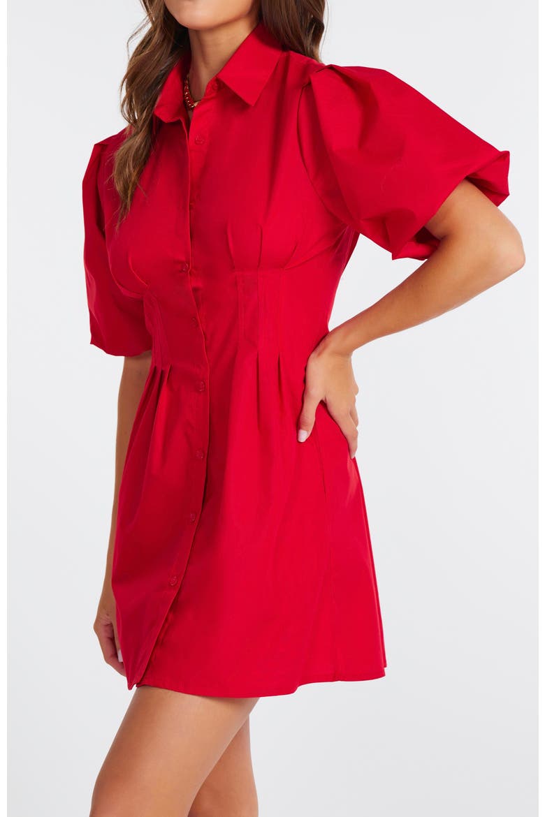 Jacqueline Bubble Sleeve Dress, Main, color, Cherry