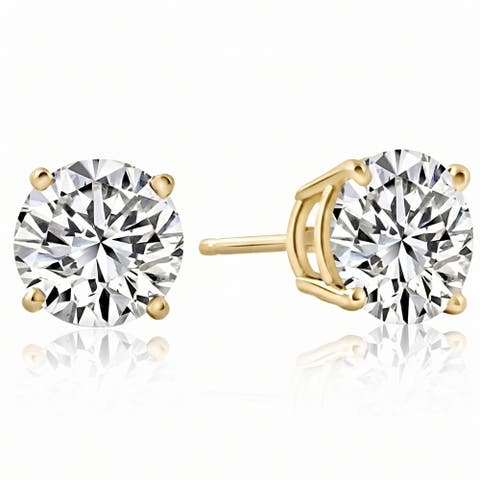 14k or Gold 2 Ct T.W. Certified Natural Diamond Studs (I-J/I2-3)