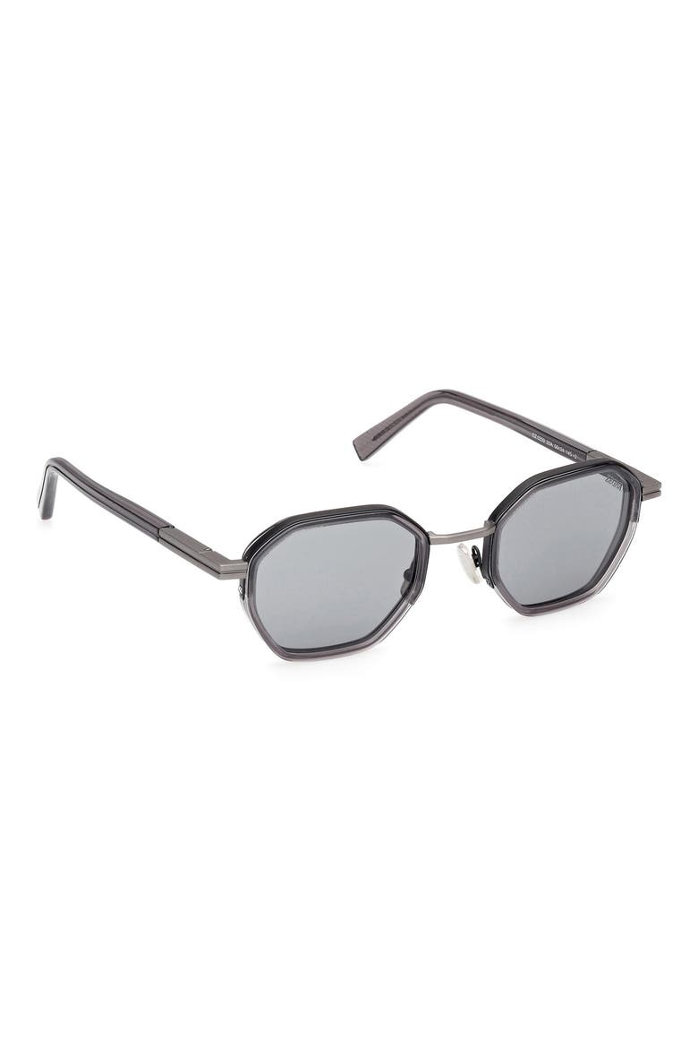 50mm Geometric Sunglasses, Alternate, color, GREY/ OTHER / SMOKE