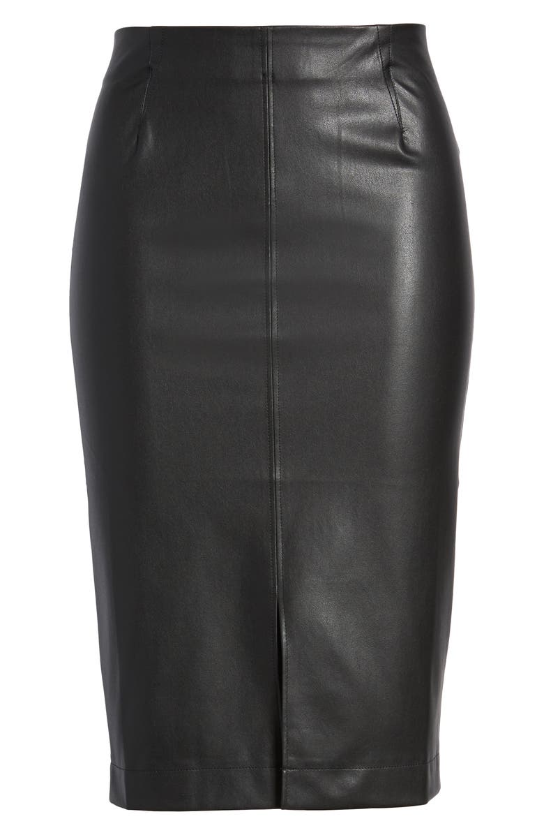 David Lerner Faux Leather Pencil Skirt, Alternate, color,