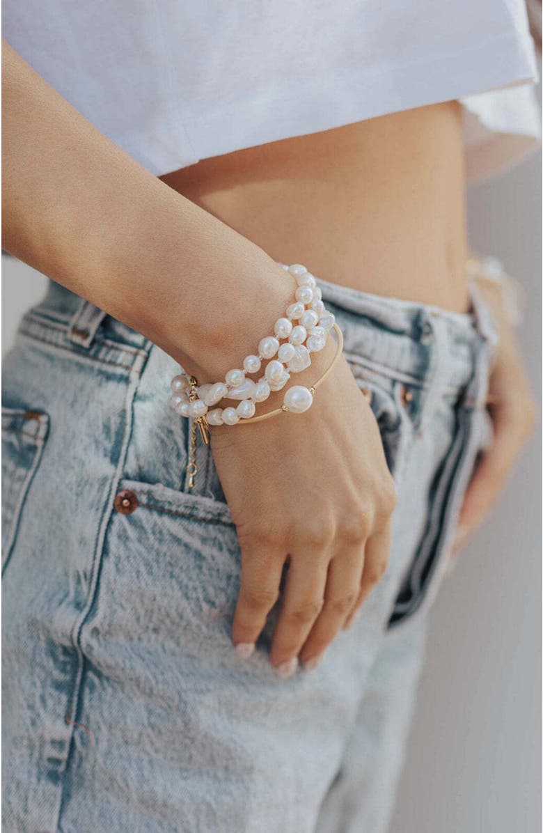 Untamed Petals Parnell Pearl Bracelet, Alternate, color, Pearl