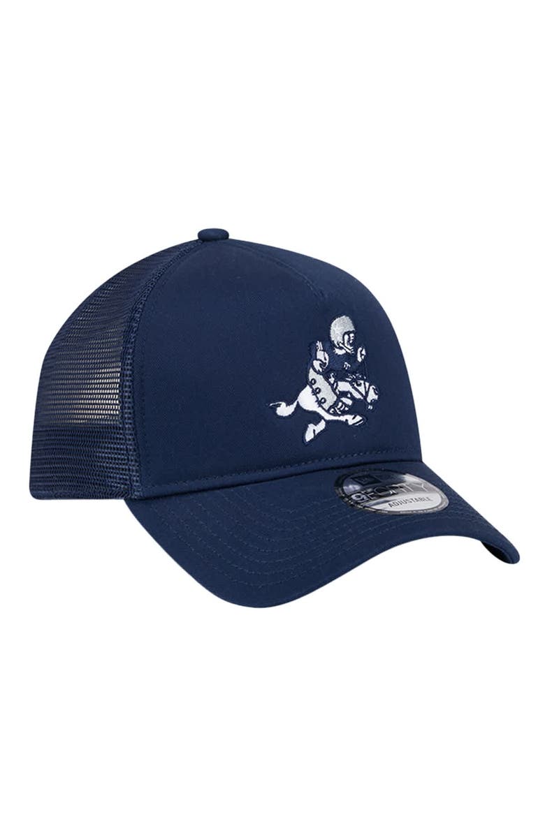 New Era Men's New Era Navy Dallas Cowboys Retro Main A-Frame Trucker 9FORTY Adjustable Hat, Alternate, color, Navy