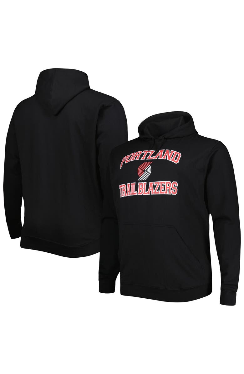 PROFILE Men's Black Portland Trail Blazers Big & Tall Heart & Soul Pullover Hoodie, Main, color, Black