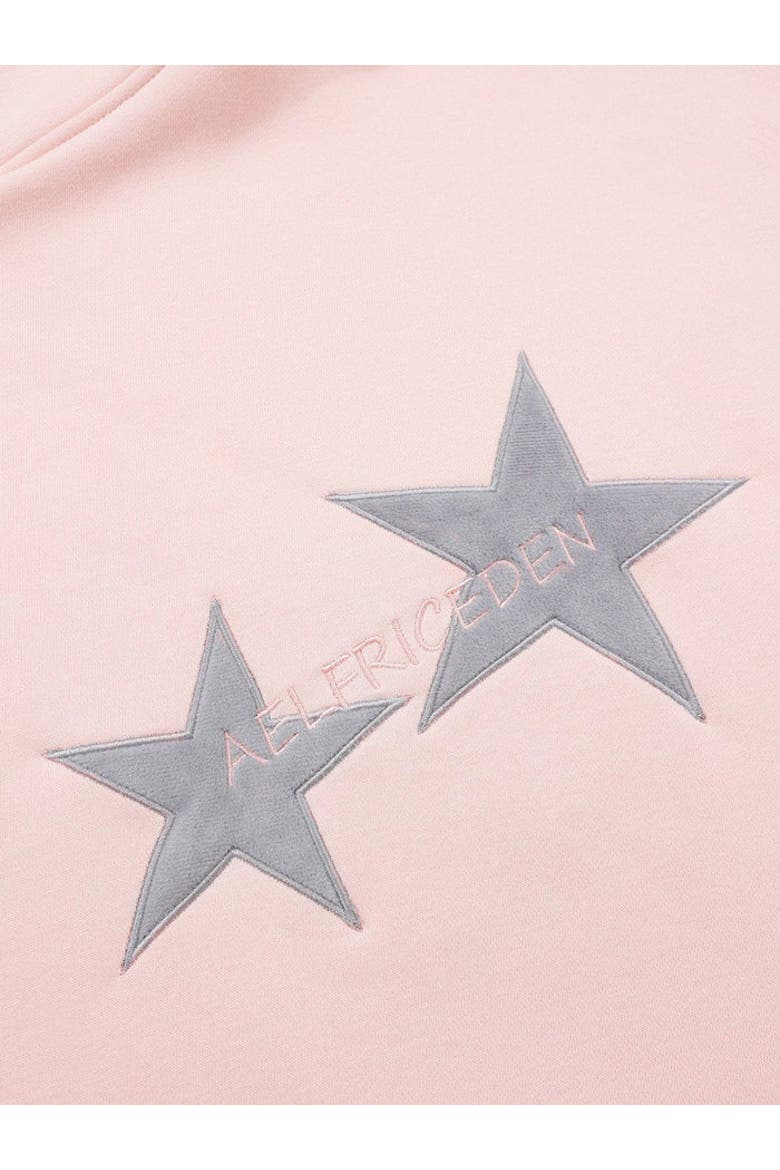Star Color Contrast Hoodie, Alternate, color, Light Pink