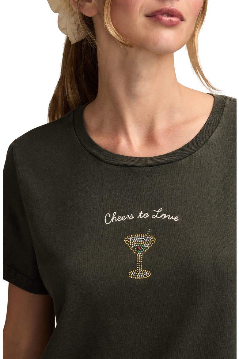 Love at First Sip Embellished T-Shirt, Alternate, color, RAVEN