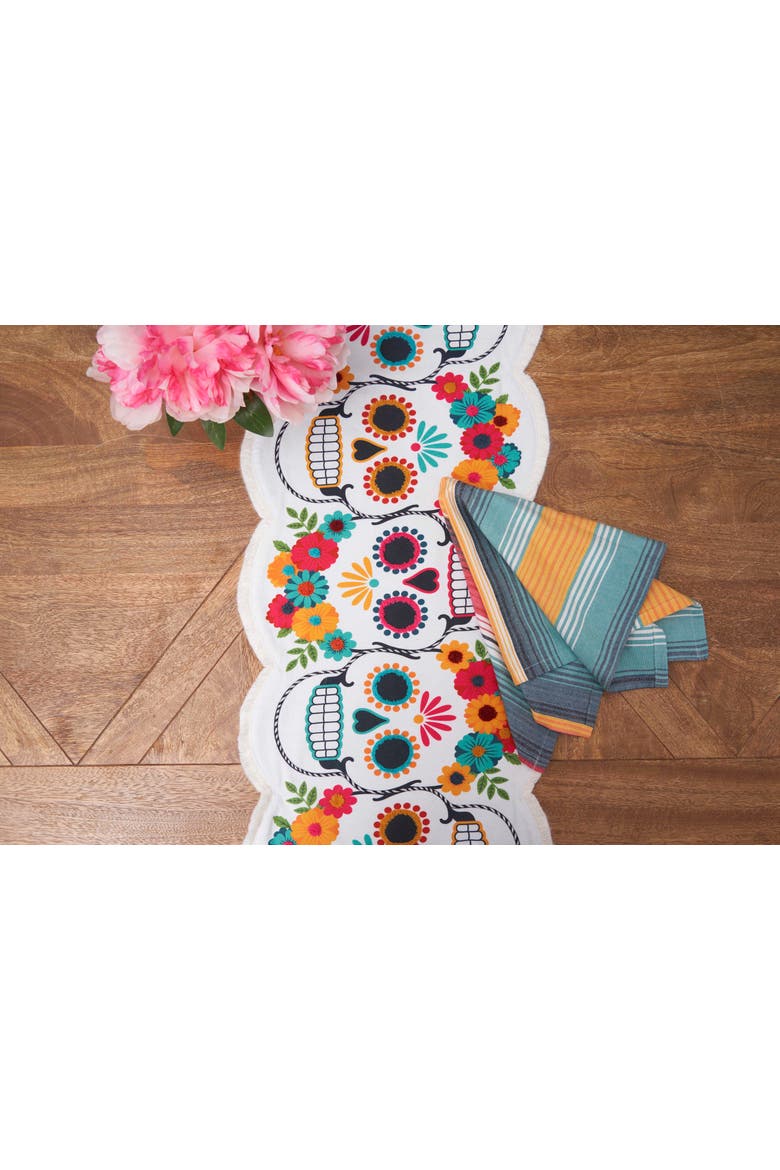 Sugar Motif 100% Cotton Table Runner 12" x 54", Alternate, color, White