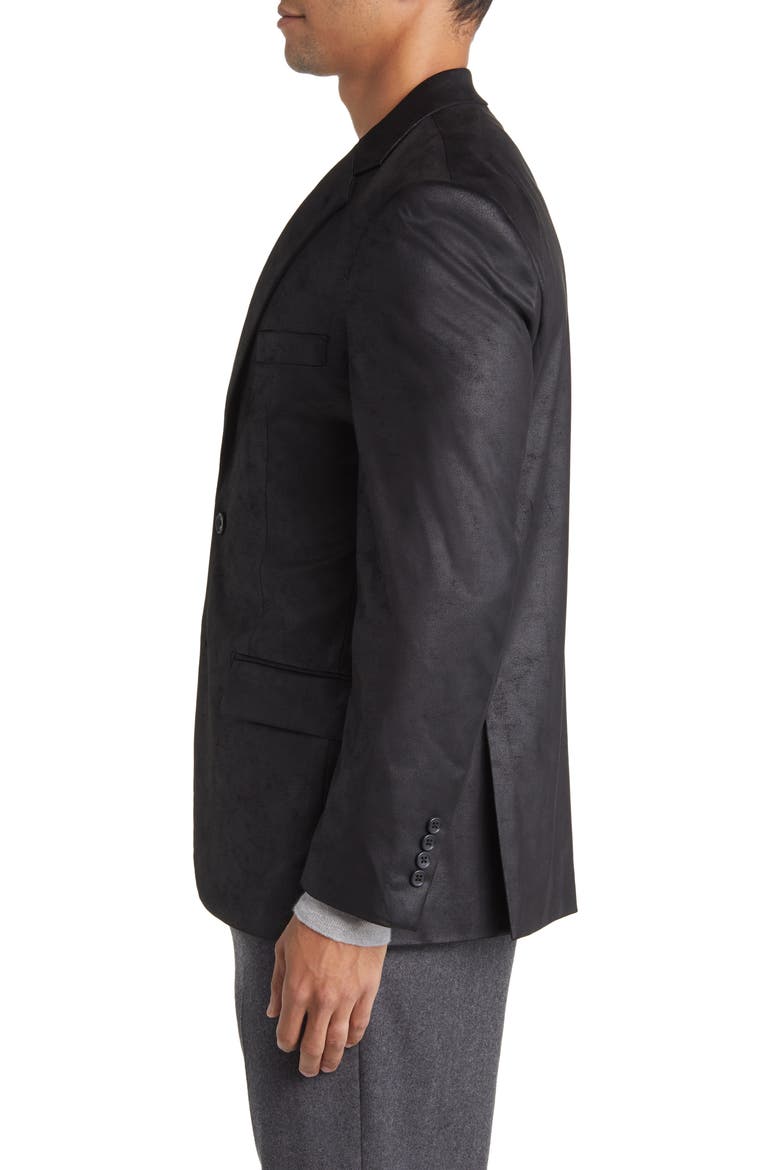 Norris Faux Suede Blazer, Alternate, color, BLACK