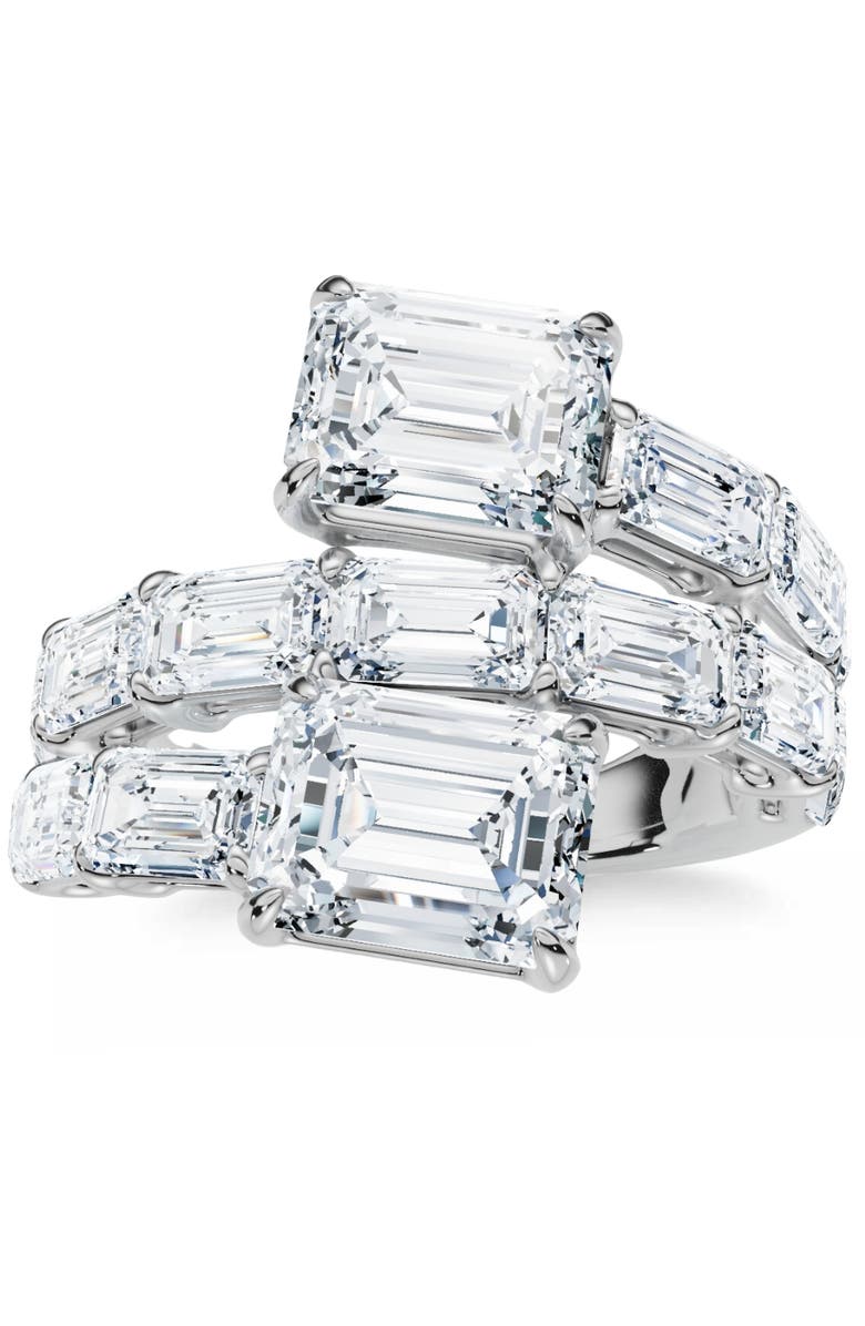 Bliss Diamond 6 1/2Ct Emerald Cut Diamond Ring Gold Women's Right Hand Anniversary Band, Main, color, 14K White Gold