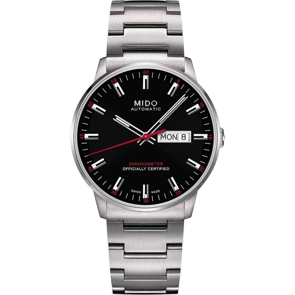 MIDO Commander Chronometer Bracelet Watch, 40mm in Silver/Black  product