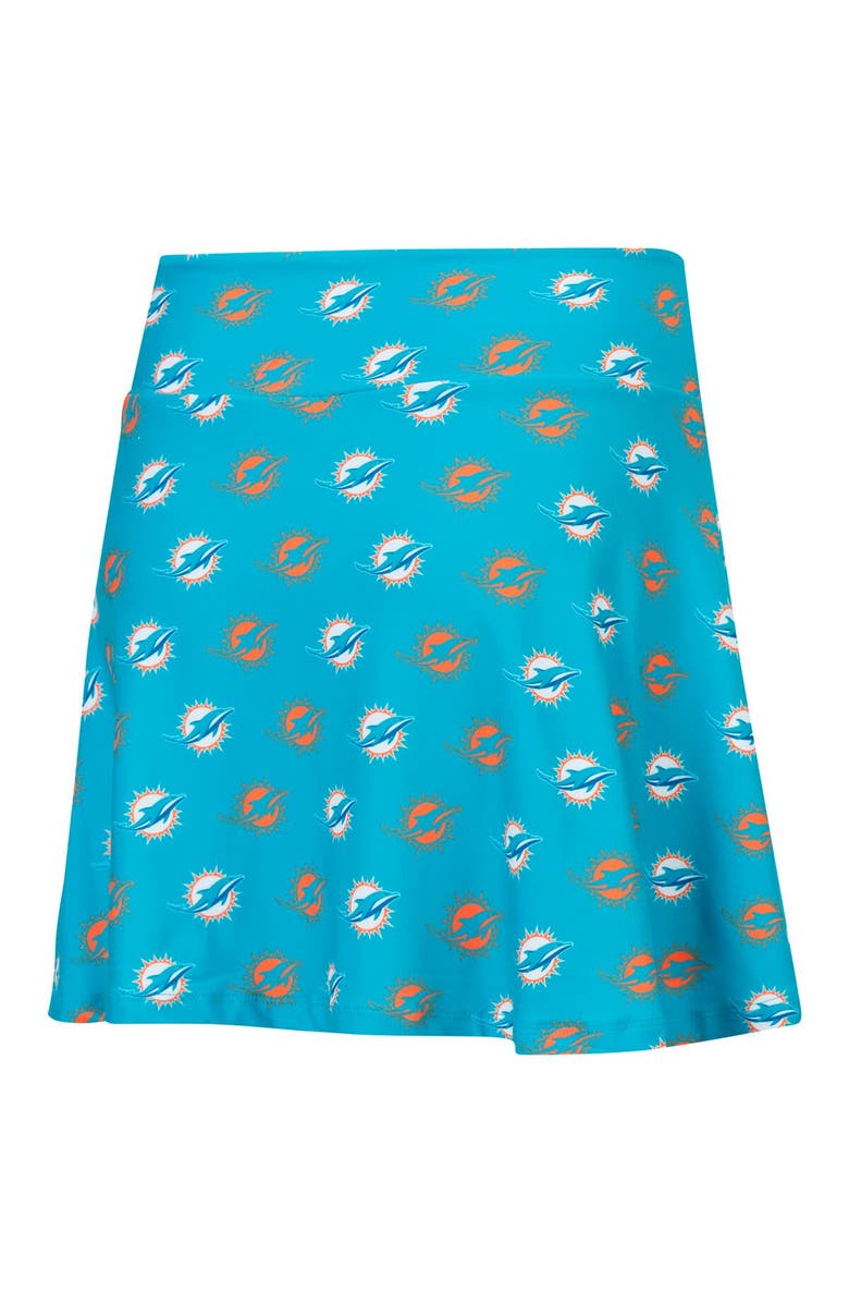 CONCEPTS SPORT Women's Concepts Sport Aqua Miami Dolphins Record Allover Print Knit Sleep Skort, Alternate, color, 