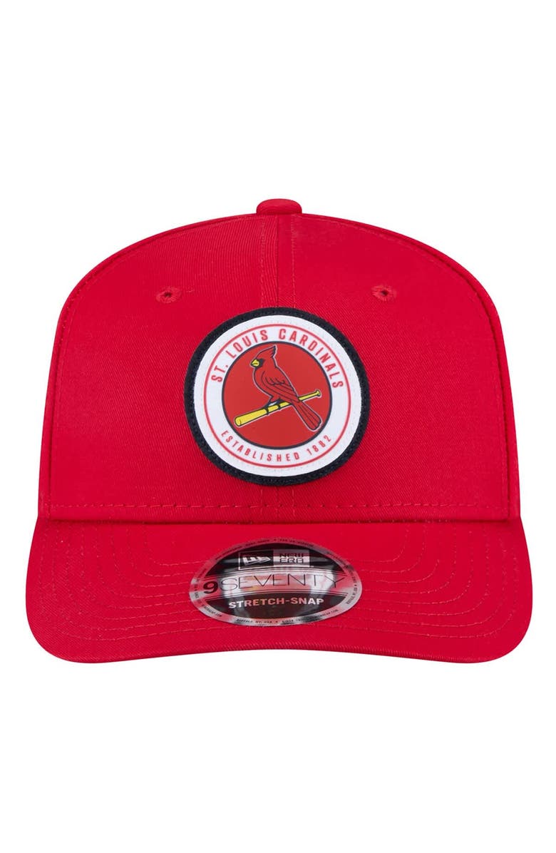 New Era Men's New Era Red St. Louis Cardinals Circle Patch 9SEVENTY Stretch-Snap Hat, Alternate, color, Red