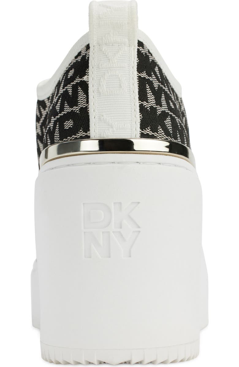 DKNY Byla Wedge Sneaker, Alternate, color, White/ Black
