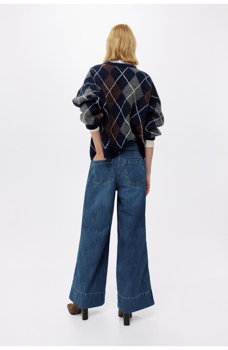 H&M Wide High Jeans, Alternate, color, Denim Blue