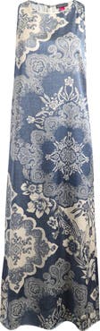 Vince Camuto Mixed Print Sleeveless Maxi Dress