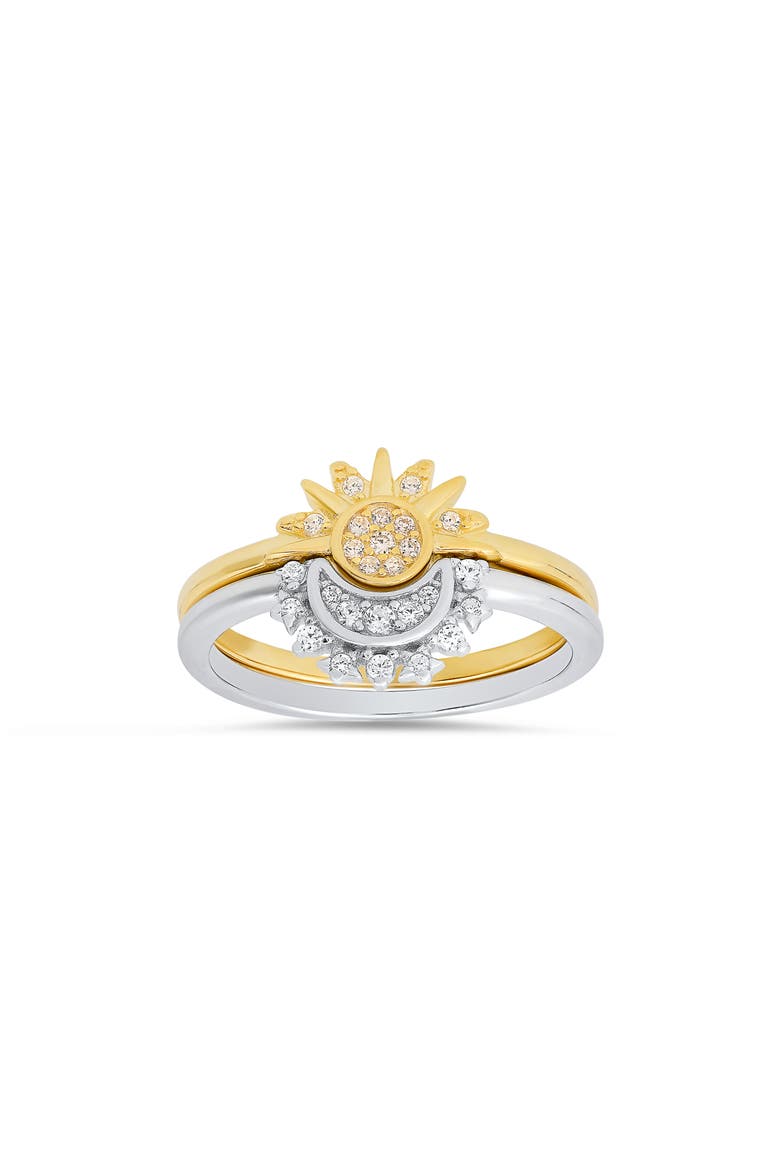 Set of 2 Two-Tone Sun & Moon Rings, Main, color, TWO TONE