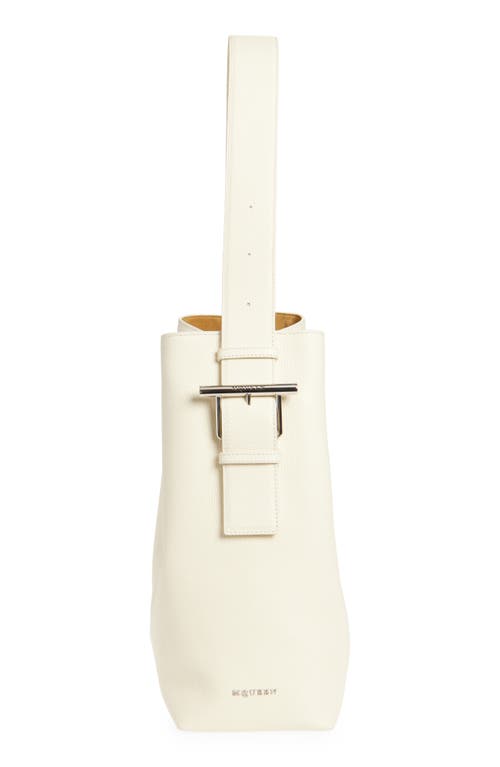 Alexander Mcqueen Mcqueen T-bar Sling Leather Tote In Cream/silver