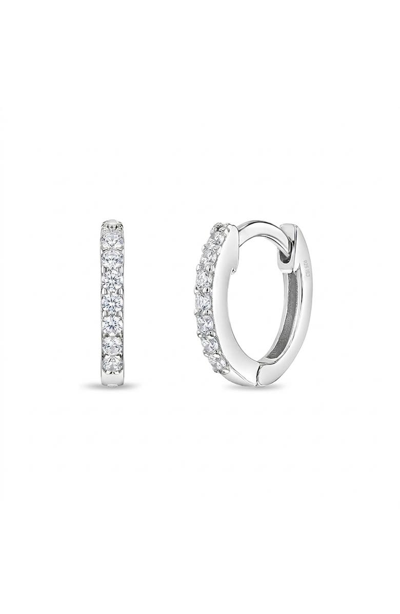 In Season Jewelry Multi Cubic Zirconia Hoop Earrings, Main, color, Silver