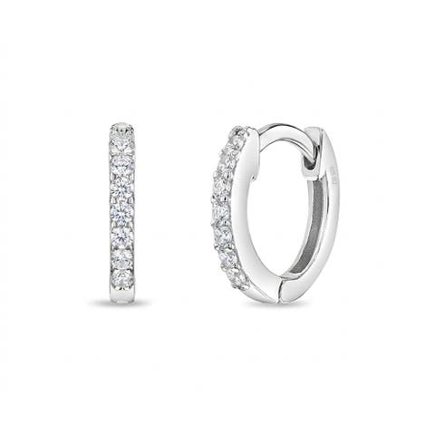 Multi Cubic Zirconia Hoop Earrings