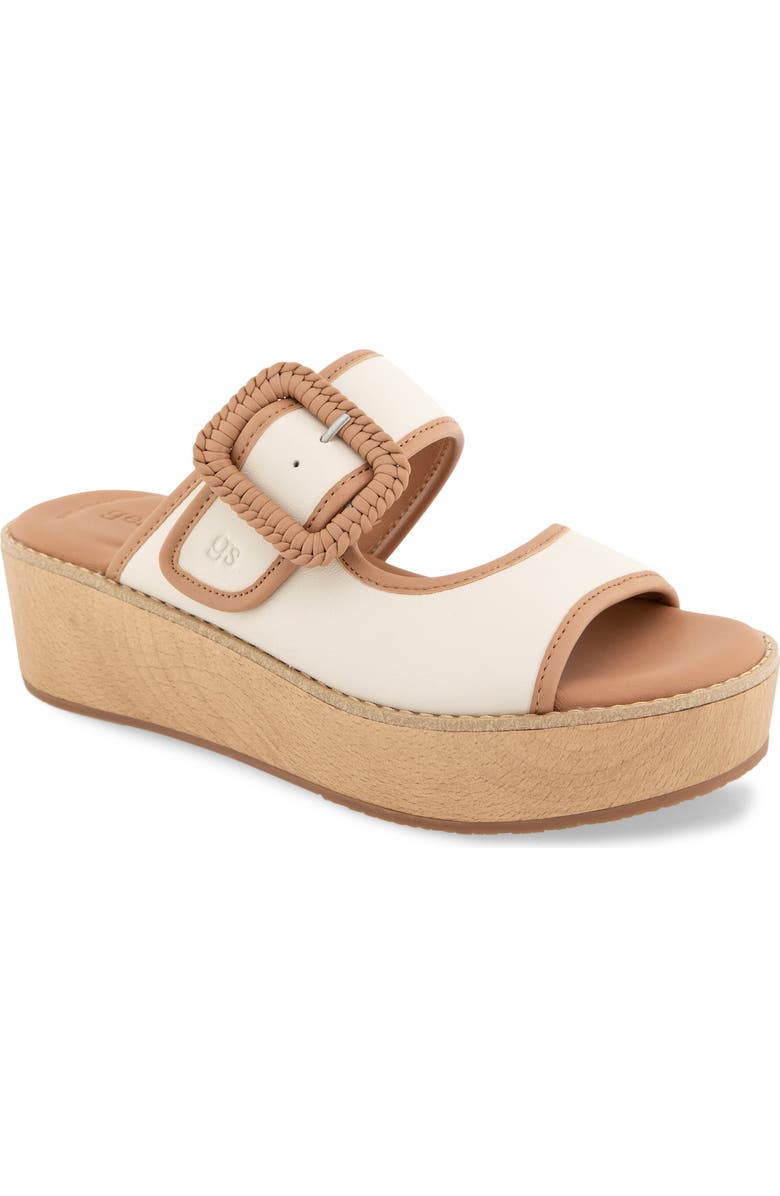 Gentle Souls Vadylin Platform Wedge Slide Sandal, Main, color, Stone Leather