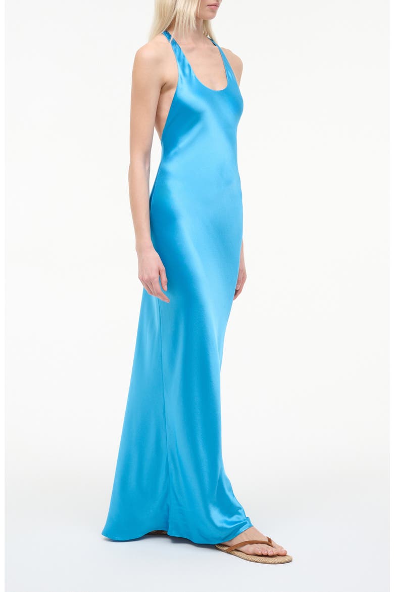 Juanita Racerback Satin Gown, Alternate, color, POOL