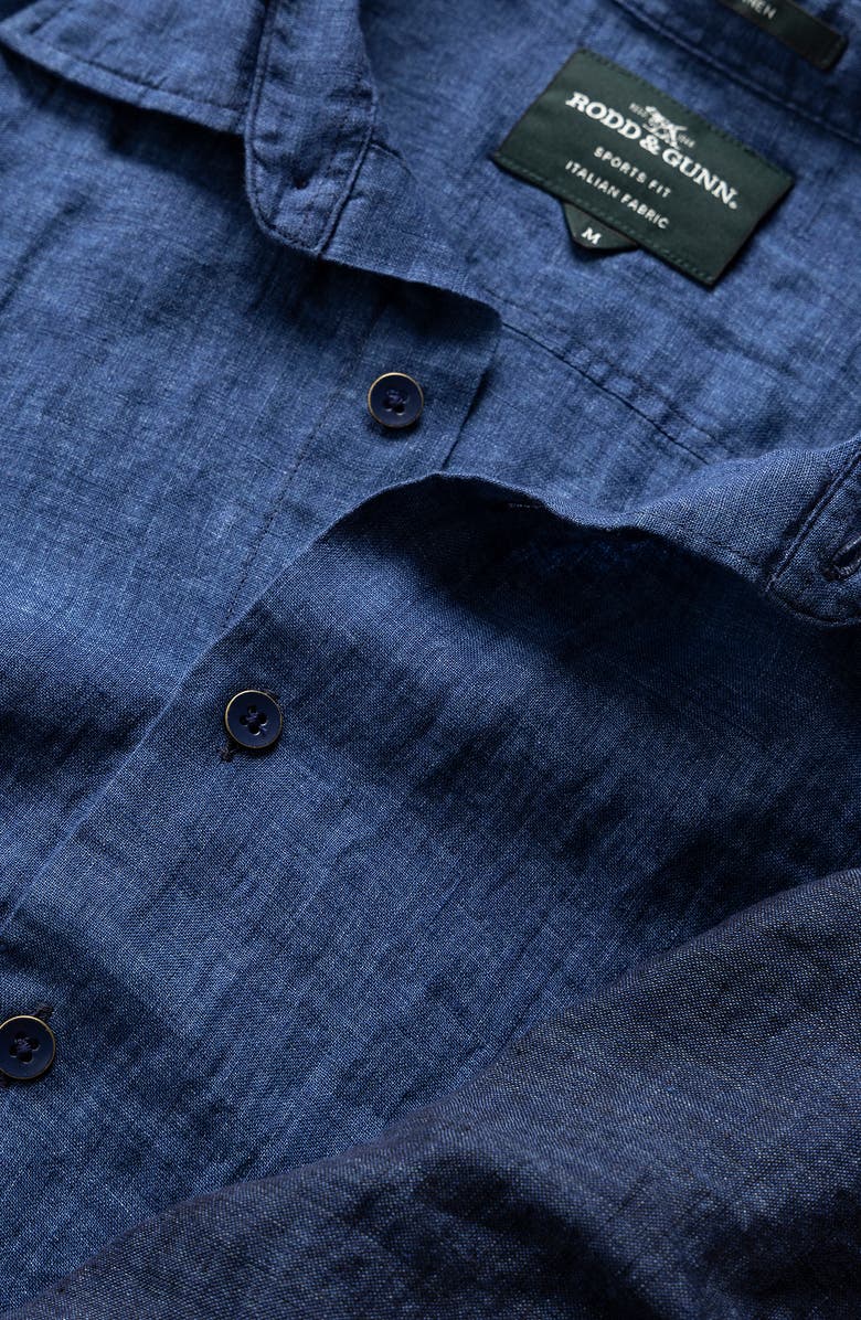 Rodd & Gunn Cannons Sports Fit Ombré Short Sleeve Linen Button-Up Shirt, Alternate, color, 